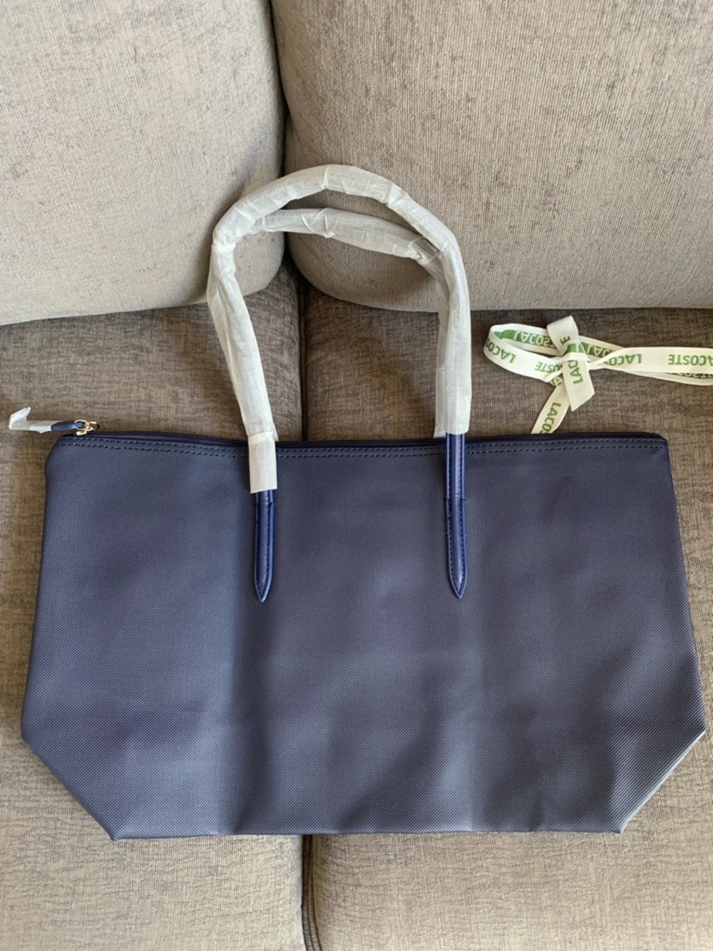 Lacoste L.12.12 Concept Tote handbag Bag purse navy blue NWT - Picture 4 of 10